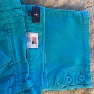 Turquoise Stretch Capri Pants